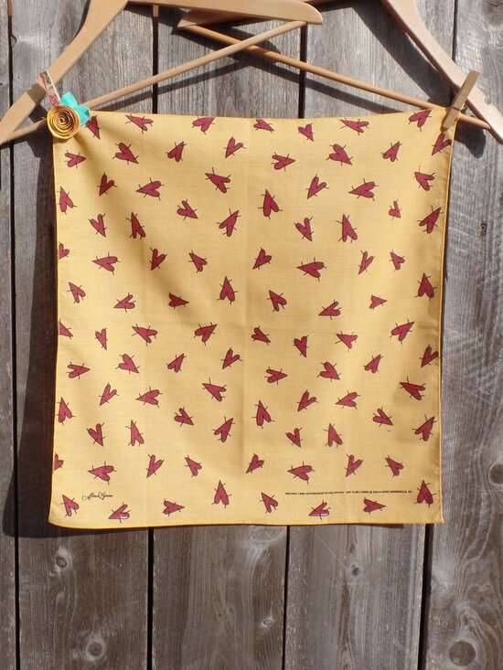Alma Lynne Accessories - Alma Lynne 1997 Cross Stitch Heart Scarf HAV-A-HANK Brand Bandana
